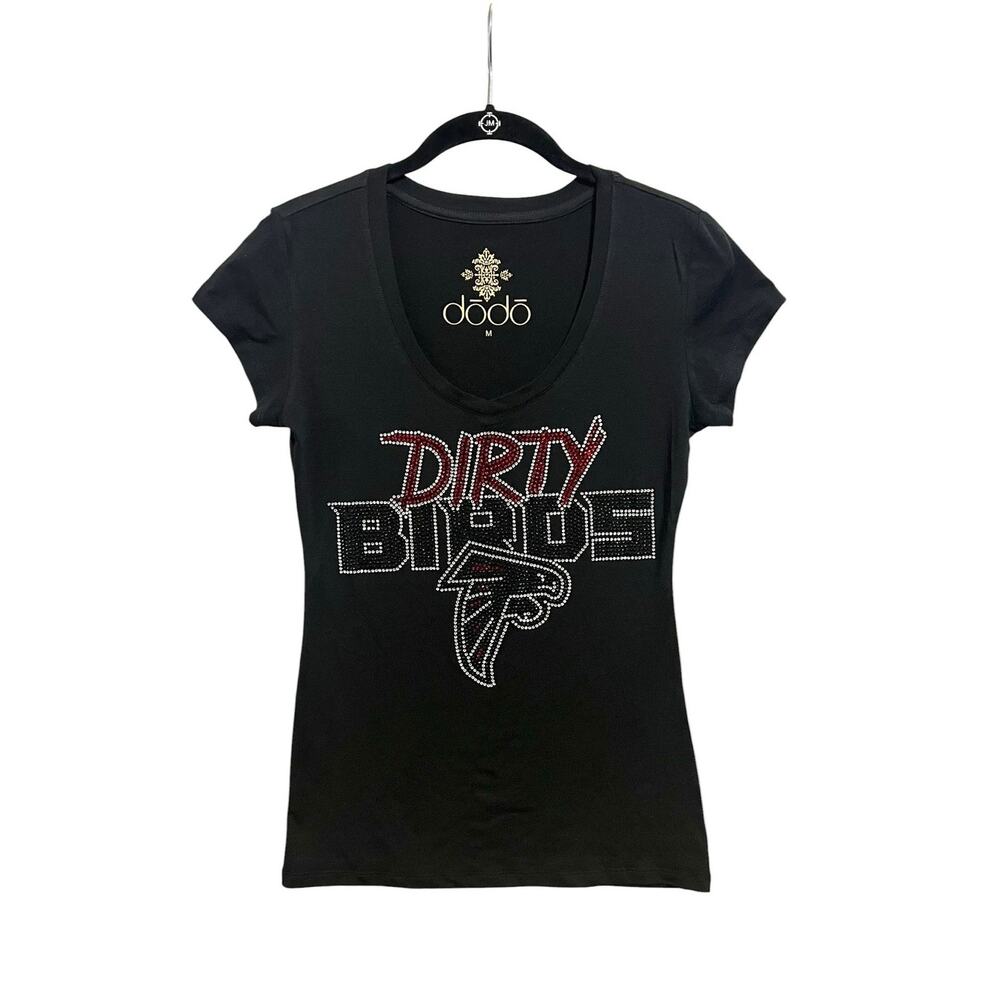 Atlanta Falcons Football NFL Dirty Birds Rhinestone Dodo Short Sleeve Shirt Sz M